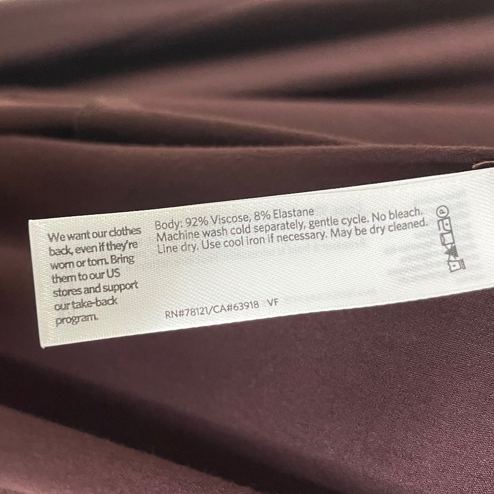 Eileen Fisher Women's Brown V-Neck Calf Length Dress Size Small Long Sleeve - Picture 9 of 12